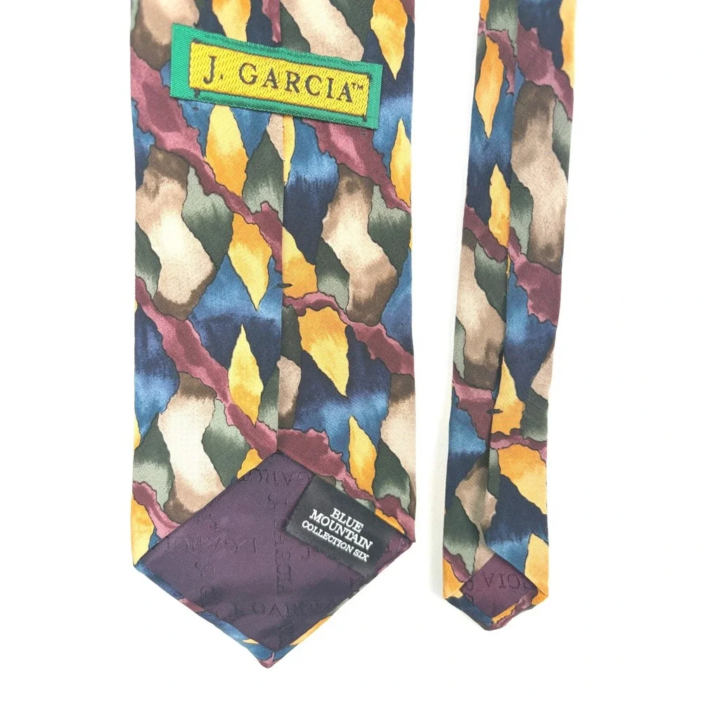 J. Garcia Necktie One Size Blue Mountain Collection Six Abstract Silk Tie